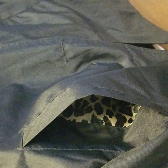 Capelli Womens Black With Leopard Print Lining Longsleeve Button Up Raincoat - Picture 16 of 16